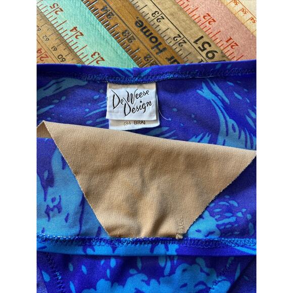 Vintage DeWeese Bikini S/ M High Waisted 2 Piece Mod 1970s Retro USA Swimwear - Picture 5 of 11